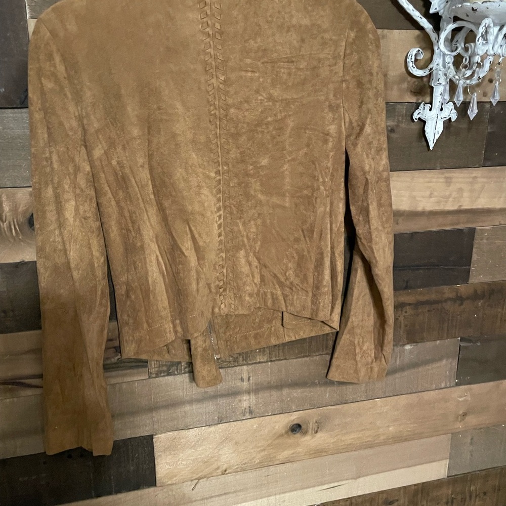BB Dakota Women's Tan Suede Leather Jacket - Picture 4 of 6